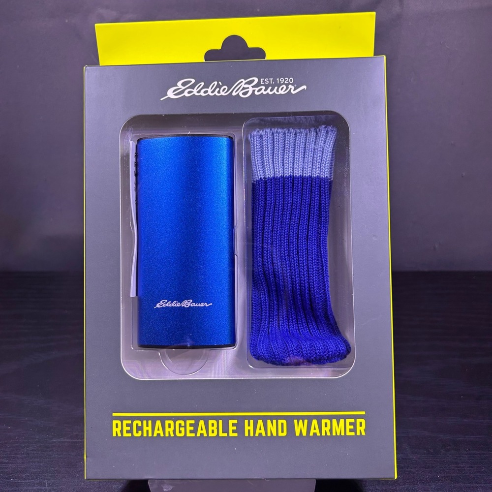 Eddie Bauer Rechargeable Hand Warmer & 5200mAh Power Bank True Blue Knit‎ Cover